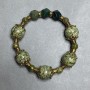 Snake Skin Jasper bead bracelet 13mm± Yellow Jasper faceted 10mm±, length 18cm± stretch