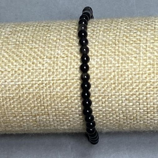 Agate bracelet bead, diameter 4 mm +/-, length 18 cm +/- stretch