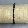 Agate bracelet faceted bead, diameter about 4 mm +- Hematite bead 2 mm+-, length 18 cm +- stretch