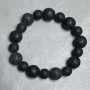 Lava bracelet, round bead, diameter 10–12 mm +- , length 18 cm +- , stretch