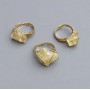 Ring, Citrine natural stone sizes 14-17x9-13mm+- (assorted sizes) in wire wrapping