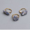 Ring, sizes Kyanite natural stone in wire wrap 18-25x9x11-15mm+- (assorted sizes)