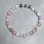 Bracelet Pink Quartz Opalite Chalcedony Bead 6mm +/-, Length 18cm +/-, Stretch
