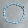 Agate bracelet, round bead 6mm+- Czech crystal faceted rondelle 6x5mm+-, length 18cm +- stretch