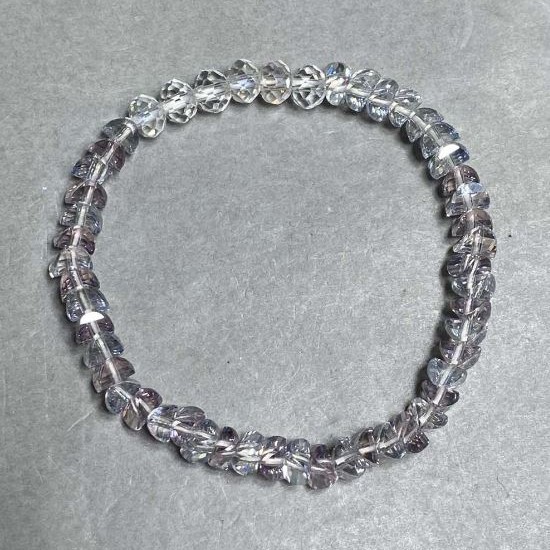 Bracelet with beads in Swarovski style 6x4mm+- Czech crystal 6x5mm+- length 18cm +- stretch