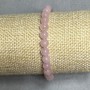 Bracelet Pink Quartz Bead 6mm+-, Length 18cm +- Stretch