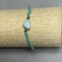 Bracelet Czech crystal faceted rondelle 3x2, 5mm± Amazonite tumbled 12x9mm±, length 18cm± stretch