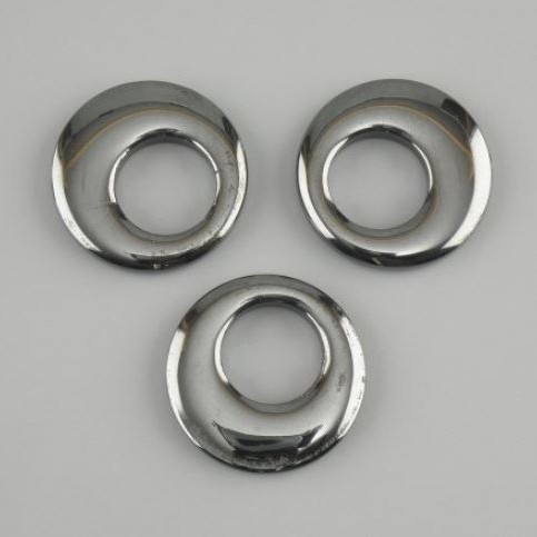Hematite donut (bagel) pendant, diameter 22x3-3, 5mm+-, hole diameter 11mm+-