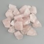 Natural pink quartz, processed stone, diameter 17-25x17-20mm+- (assorted sizes) (Price per 100 g)