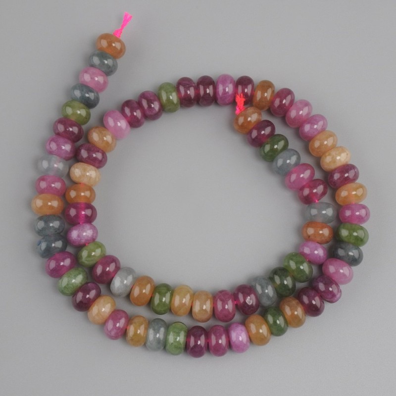 Tourmaline rondelle beads, diameter 8x5mm +/-, length 38cm +/-