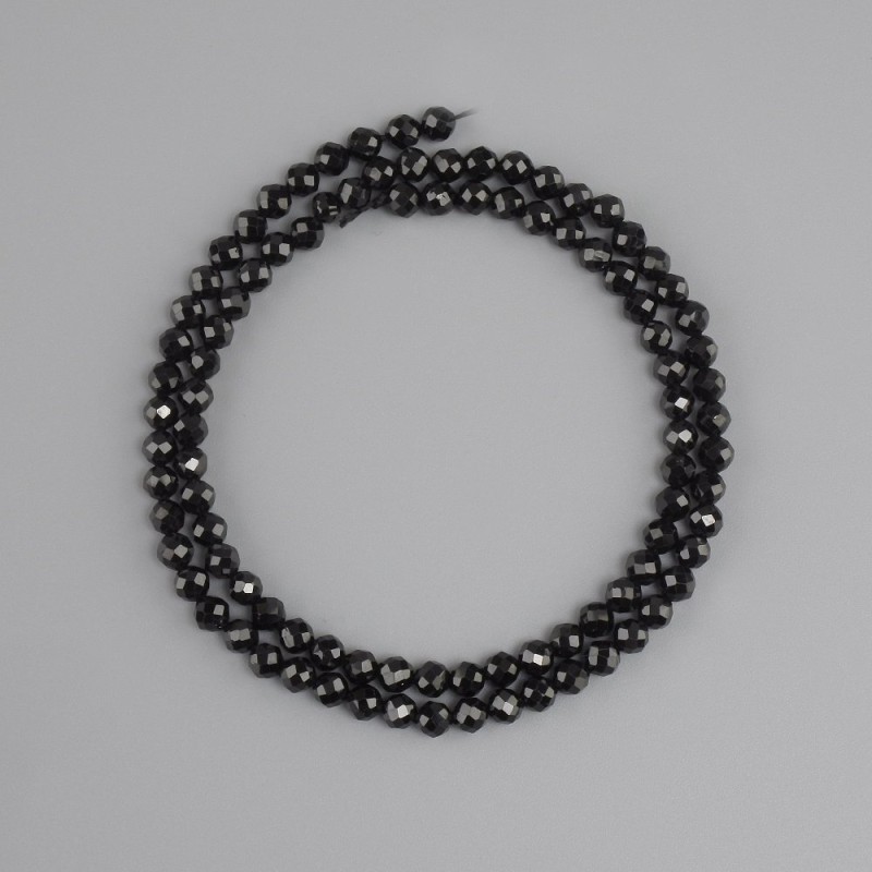 Tourmaline Faceted Round Beads, diameter 4mm+-, length 38cm+