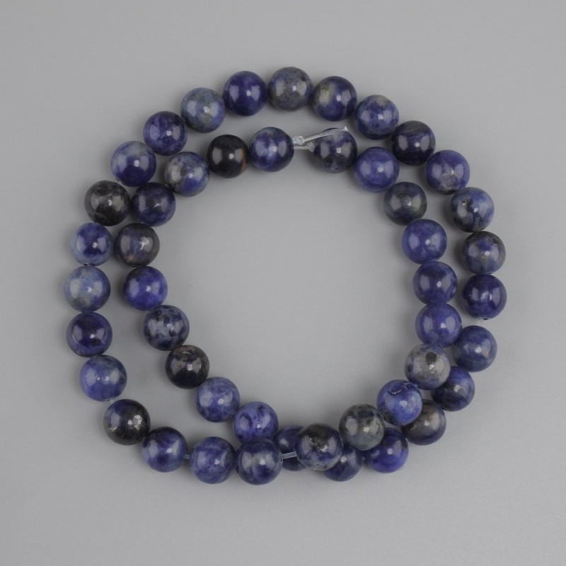 Sodalite beads smooth ball, diameter 8mm +/-, length 37cm +/-