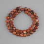 Beads Red Jasper faceted round bead, diameter 8mm+/-, length 36cm+