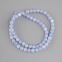 Agate beads, smooth round bead, diameter 6 mm +/-, length 38 cm +/- on elastic thread
