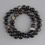 Agate beads, smooth round bead, diameter 10 mm ±, length 37 cm ± on a thread