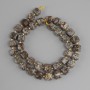 Beads Coffee Jasper faceted cube, diameter 8x8mm± seed beads 3mm±, length 38cm± on a thread