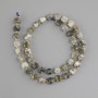 Labradorite beads faceted cube, diameter 7x7 mm +- bead 3 mm +- , length 38 cm +- on a thread