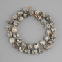 Jasper beads faceted cube, diameter 8x8mm+- seed beads 3mm+-, length 38cm+- on a string