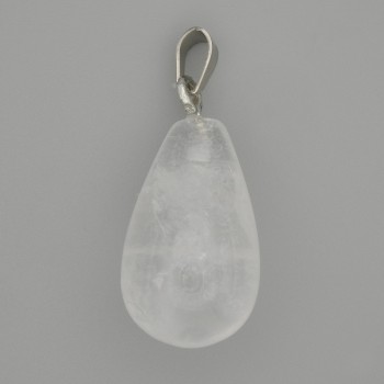 Pendant Rock Crystal drop 22x13mm+- , length 32mm+