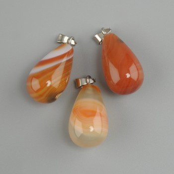 Pendant Carnelian drop 22x13mm +-, length 32mm +-