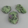 Zoisite pendant, unpolished stone 22x22 mm +-(assorted size)