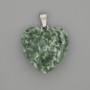Pendant Moss Agate faceted heart 20x20 mm+