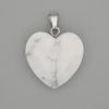 Pendant Howlite faceted heart 20x20 mm+