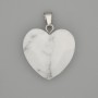 Pendant Howlite faceted heart 20x20 mm+