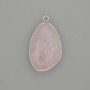 Pendant Rose Quartz in a silver-colored metal setting 30x22 mm+