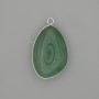 Jade pendant in a silver-tone metal setting 30x22mm +