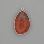 Pendant Red Jasper in a silver-toned metal setting 30x22mm+
