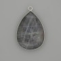 Labradorite pendant in a silver-toned metal setting 36x26mm+