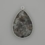 Pendant Yoperlite in a silver-toned metal setting 36x26mm+