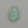 Amazonite pendant in a gold-toned metal setting 32x22 mm+