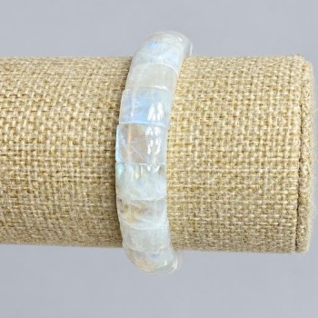 Adular bracelet smooth link, diameter 12x8-11mm +/-, length 18cm +/- stretch