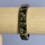 Bracelet Green Garnet Grossular Natural Stone Smooth Link, Diameter 13x9 mm ±, Length 18 cm ± stretch