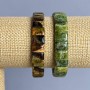 Bracelet Green Garnet Grossular natural stone smooth link, diameter 12x8.5 mm +- , length 18 cm +- stretch