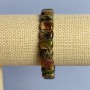 Bracelet Green Garnet Grossular Natural Stone Smooth Link, 12x8mm +- , length 18cm +- stretch