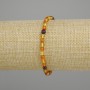 Amber bracelet smooth bead, diameter 4.5 mm±, length 18 cm stretch