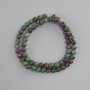 Zoisite beads faceted round bead, diameter 6 mm ±, length 37 cm ± on a thread