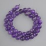 Amethyst beads, smooth round bead, diameter 10 mm +/-, length 38 cm +/- on a string