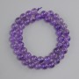 Amethyst beads, smooth round bead, diameter 8.5 mm +/-, length 38 cm +/- on a string