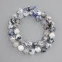 Agate Dragon Veins faceted beads, diameter 10x9 mm+-, strand length 36 cm+- on thread