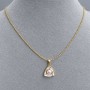 Pendant Mother-of-Pearl 14x13mm+- with Pearl 6mm+- on a chain, length 46cm+