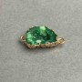 Green connector "Geode" acrylic "gold", diameter 19x15 mm+