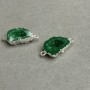 Green "Geode" acrylic connector "silver" , diameter 19x15mm+