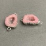 Connector pink "Geode" acrylic "silver", diameter 19x15 mm+