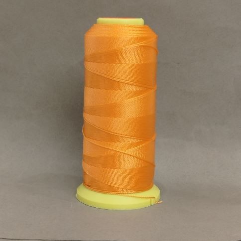 Nylon thread on a spool, 0.9 mm diameter for crafts 500 m, bright orange color