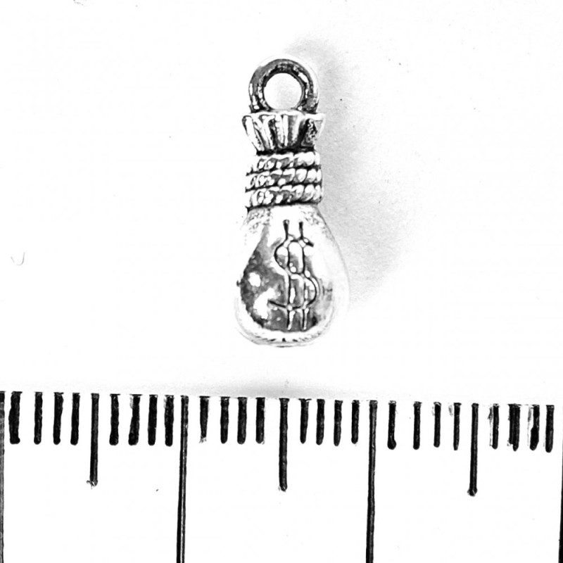 Findings Pendant Money Bag 15x6mm pack. 20g +/-13pcs