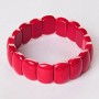 Coral (Pressed) Bracelet, Rectangular Stones on Elastic, "Link" 1.1x1.5cm